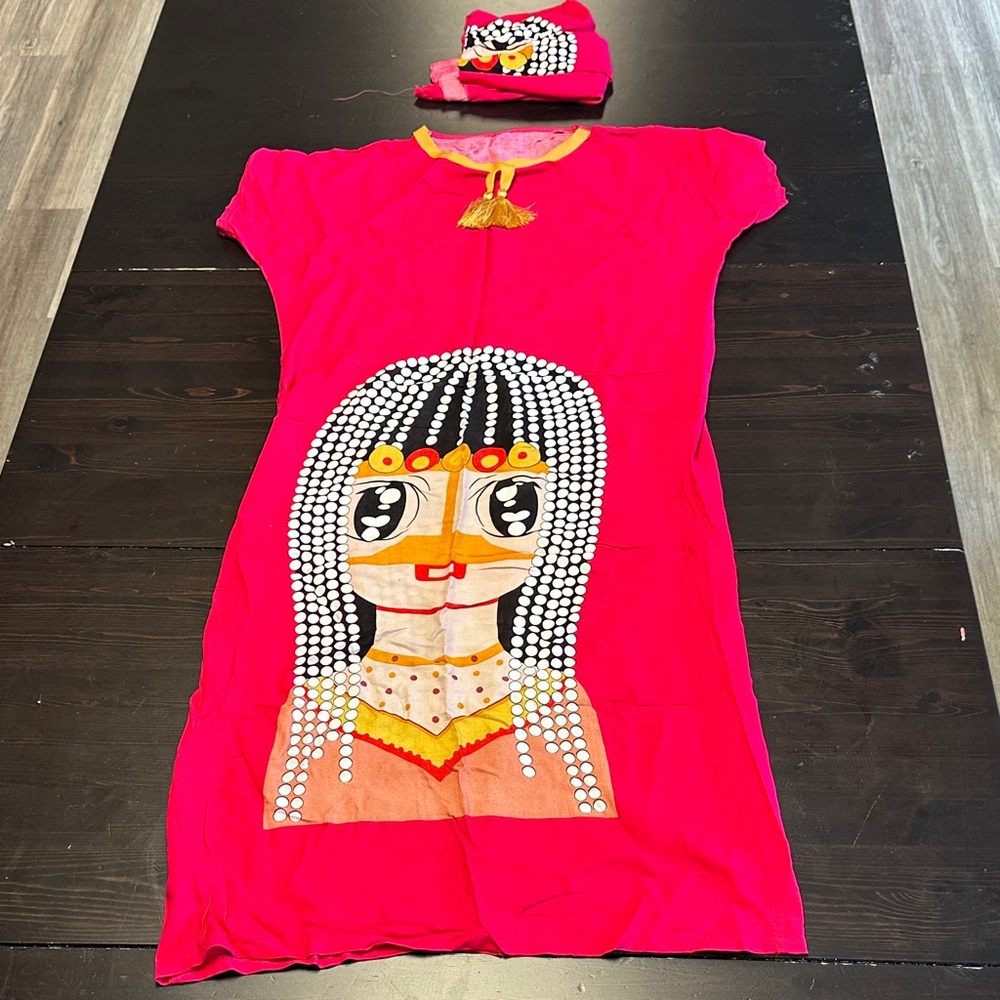 Vibrant Red Graphic Maxi Dress